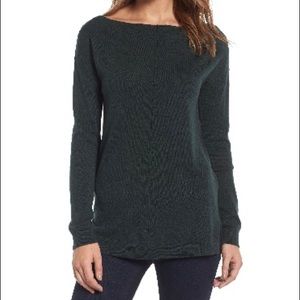 Green Bateau Neck Sweater
